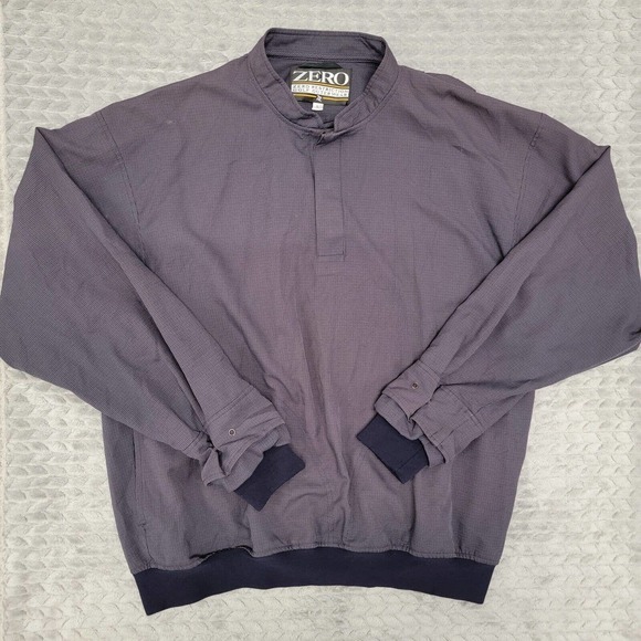 Zero Restriction Golf Outerwear ¼ Snap‎ Pullover Mens Large Blue USA Houndstooth - Picture 1 of 10